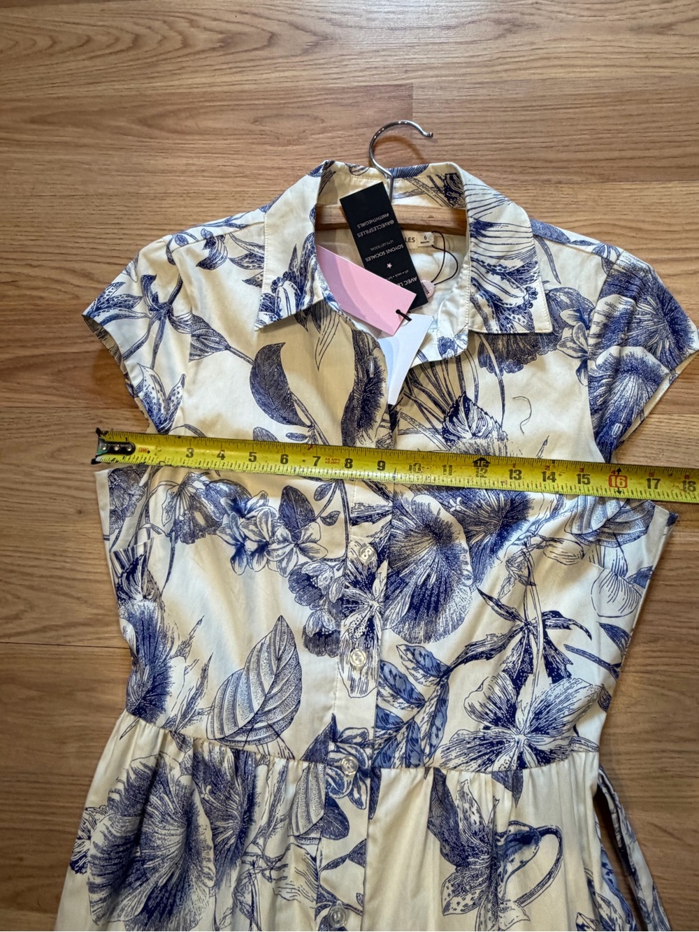 Avec Les Filles Blue and White Floral Maxi Shirt Dress NWT sz 6 - Picture 7 of 13